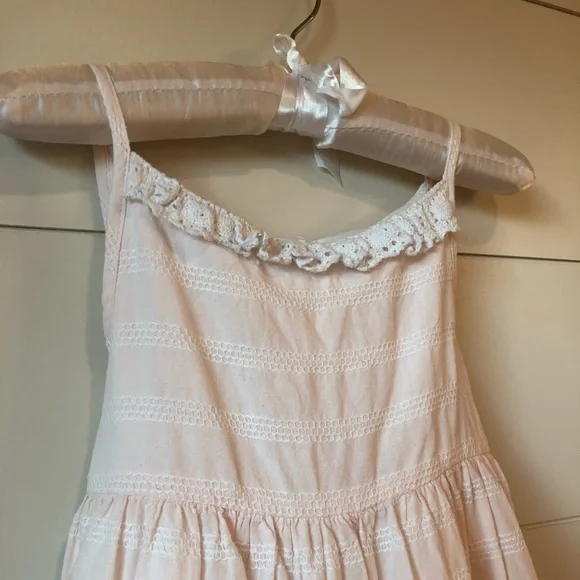 Laura Ashley Summer Dress Peach Ruffles Girls 6 - Picture 3 of 4